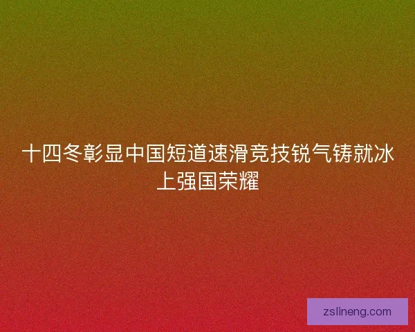 十四冬彰显中国短道速滑竞技锐气铸就冰上强国荣耀