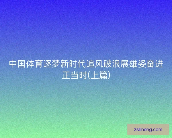 中国体育逐梦新时代追风破浪展雄姿奋进正当时(上篇)