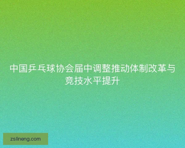 中国乒乓球协会届中调整推动体制改革与竞技水平提升